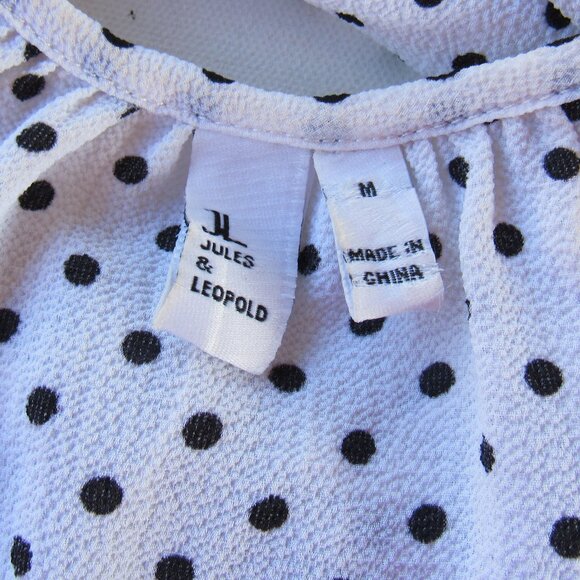 Jules & Leopold Womens Polka Dot Open Cold Off-Shoulder Strap Top Blouse Size M - Picture 3 of 7